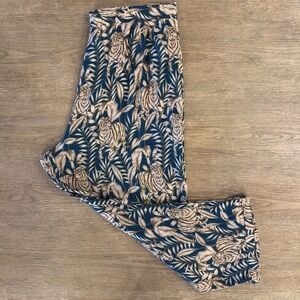 Johnny Was Workshop Lightweight Cuffed Cropped Tiger Print Pants-Size XL